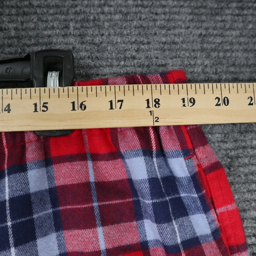 Lands End Pajama Pants Womens XLP Red Plaid Flannel Drawstring Sleepwear